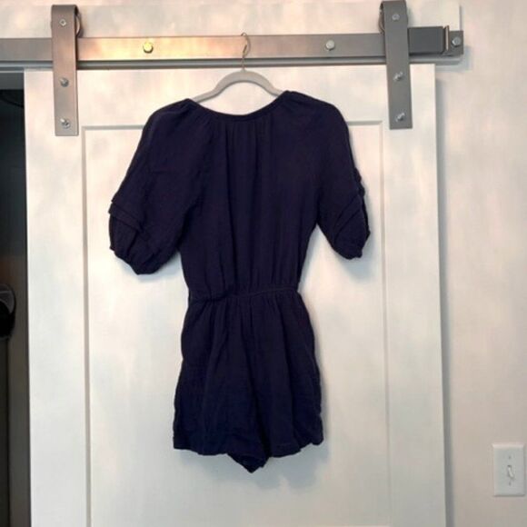 NWT Knox Rose BOHO style Blue Short Sleeve Romper size XS - Picture 3 of 6